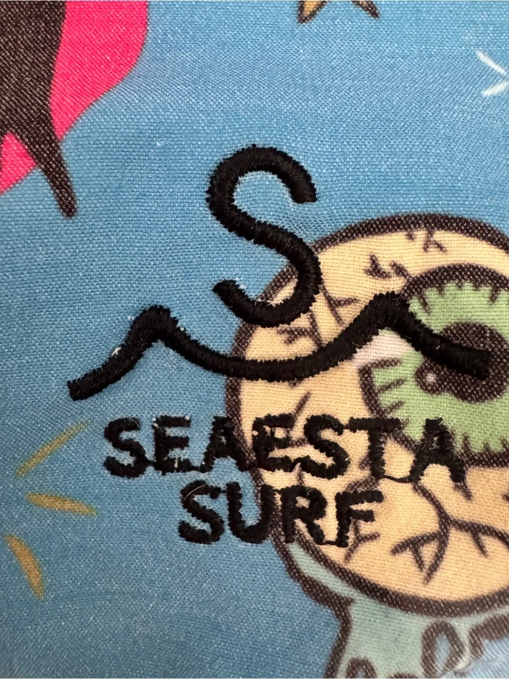 Seaesta Surf x The Aquabats Boardshorts Men 34 Super Cyan Blue Swim Trunks 7”